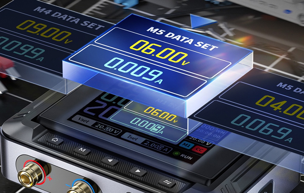 La photo montre l'interface de l'alimentation de laboratoire mini.