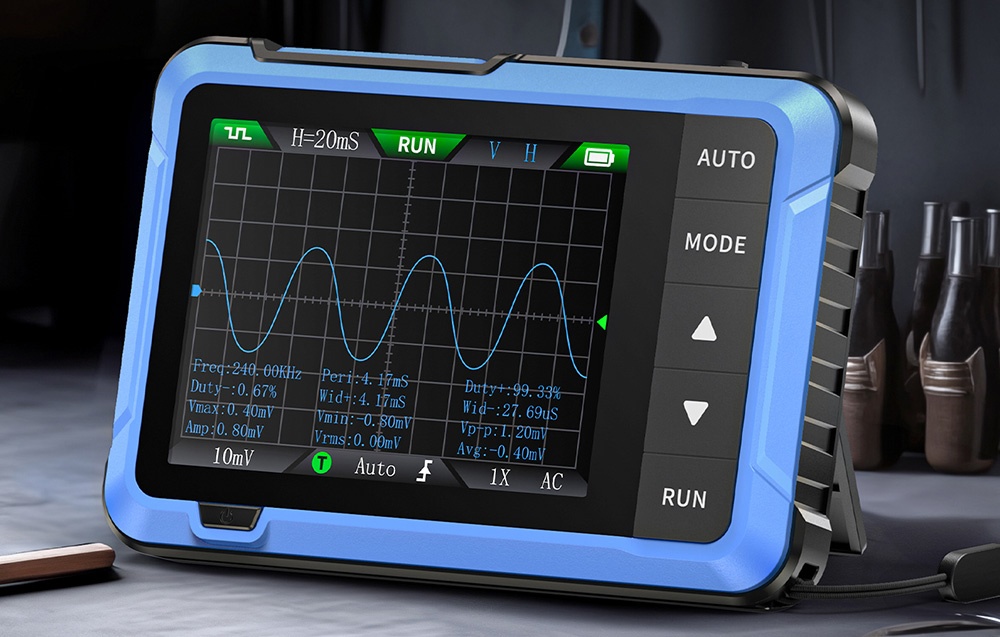 Oscilloscope FNIRSI DSO510 en bleu