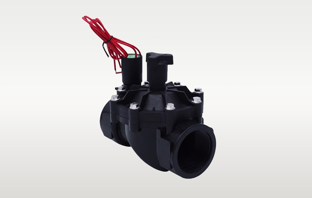 Robinet d'irrigation électromagnétique avec grands embouts filetés