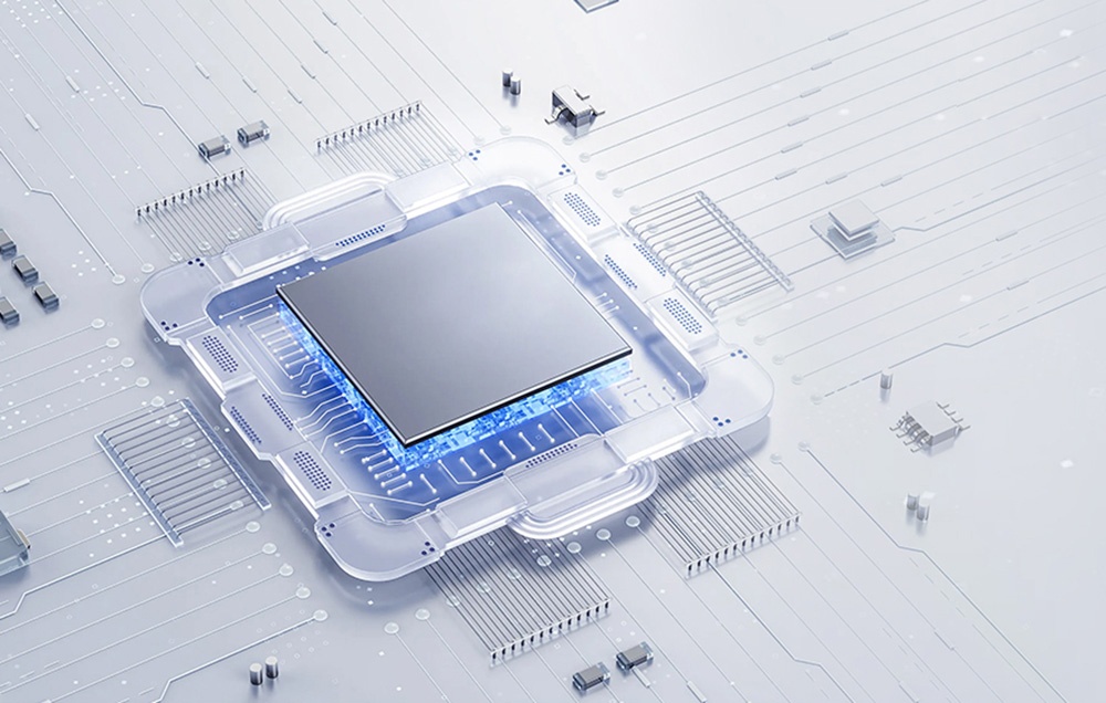 Graphique montrant un microprocesseur symbolisant la technologie utilisée dans le dispositif.